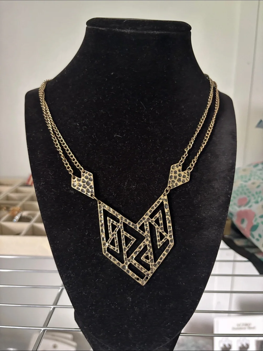 Gold Geometric Statement Necklace - Women Jewelry